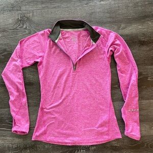 Nike Pink Fitted Long Sleeve Polo Tee
